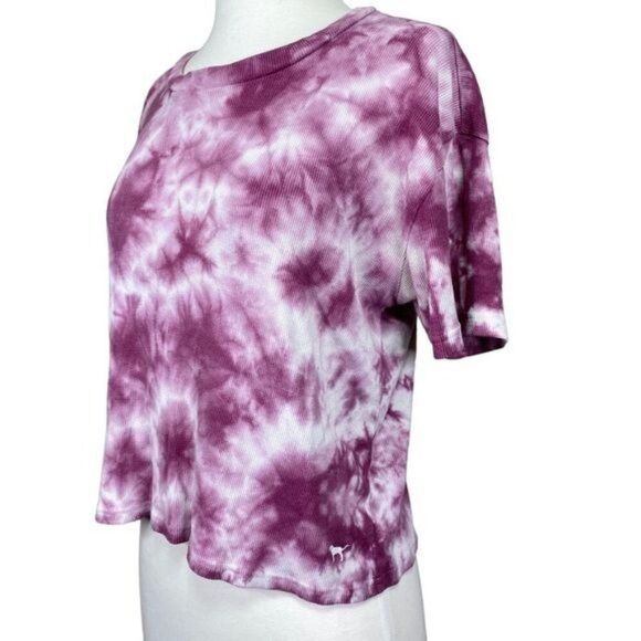 PINK Tye Dye Cropped Tee Victoria Secret  XS - Picture 2 of 5